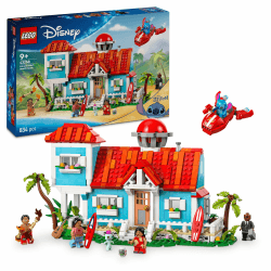 LEGO ǀ Disney Das Strandhaus aus „Lilo und Stitch“ - Bauspielzeug mit 6 Zimmern, Sternwarte, Raumschiff und 5 Minifiguren - Geburtstagsgeschenk für Mädchen & Jungen ab 9 Jahren und Fans 43268