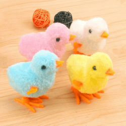 Niumowa Ostern Aufzieh Huhn Spielzeug, 4 Stück Huhn Spielzeug Geschenk Geht für Kleine Junge Und Mädchen, küken Spielzeug Oster, Osterkorb Füllstoffe (Zufällige Farbe)