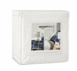 Amazon Basics wasserdichte Matratzen- und Boxspringbezug, mit Reißverschluss, 18 inches, King-Size-Größe, 30,5 bis 45,7 cm Tiefe, Weiss/Opulenter Garten