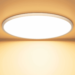 OUILA LED Deckenleuchte Flach Rund - Ø50CM Deckenlampe LED 48W 3000K 4800LM IP44 Wasserdichte Badezimmer Lampe, Küchenlampe Deckenleuchte Warmweiß für Küche Bad Schlafzimmer Flur Keller