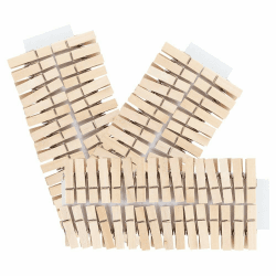 Ideen mit Herz Mini-Holzklammern | 100 Stück | kleine Wäscheklammern | 3,5 cm hoch | für Fotos auf Kordel-Band, Fotowand, Adventskalender, Wimpelkette, DIY Geldgeschenke, Deko für Weihnachten (Natur)