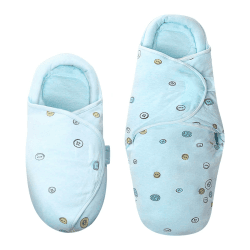 Knirose Pucksack Baby 0-3 Monate + 3-6 Monate Baby Pucktuch Decke für Neugeborene mit Kopfschutz und Kopfstützung, Swaddle Puckdecke, Blau