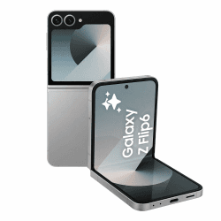 Samsung Galaxy Z Flip6 AI-Smartphone, Simlockfreies Handy ohne Vertrag, 256 GB Speicher, 50-MP-Kamera, Silver Shadow, 3 Jahre Herstellergarantie