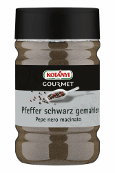 Kotanyi Pfeffer schwarz gemahlen Gewürze für Großverbraucher und Gastronomie, 600 g