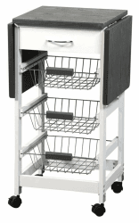 Kesper | Küchenwagen, Material: Holz, Maße: 45/97 x 37 x 75,5 cm, Farbe: Weiß, Grau | 25816 13