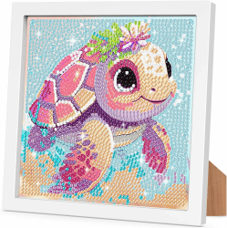 Aapxi Diamond Painting Kinder tiere Schildkröte Elefanten Schmetterling Kuh Koala Faultier - diamond painting mit rahmen (Gradienten)