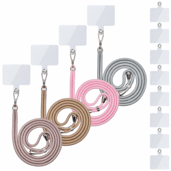 Handykette Universal, Handy Lanyard, Universelles Handy um den Hals hängend mit Pad Handy Lanyard, verstellbar und abnehmbar. (4Roségold+Gold+glänzendes Rosa+glänzendes Silber)