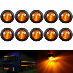 KATUR 3/4 "runde LED Vorne Hinten Seitenmarkierungsanzeigen Licht wasserdichte Kugel Abstand Licht 12 V für Auto LKW (Bernstein)