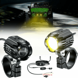 Kewig LED-Fahrlicht, LED Offroadleuchten, 60 W, Offroad-Fahrlicht, weiß/bernsteinfarbenes Kombilicht mit Montagehalterungen, Scheinwerfer, Arbeitslichter, kompatibel mit Jeep, ATV, Pickup, Motorrad …