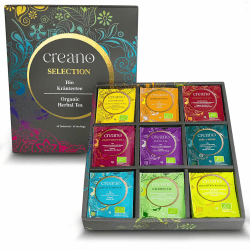 Creano Bio Kräutertee Geschenkset Grey „ORGANIC HERBAL TEA“ - 45 Bio-Teebeutel in 9 unterschiedlichen Sorten - 90g*