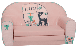 Delsit Kindersofa zum Ausklappen - Kinder Sofa mit Schaumstofffüllung - Sofa Kinder mit Abnehmbarem Bezug - Kindermöbel Kindersofa Mädchen - Kindercouch - 9 Monate bis 4 Jahre - DT2-23001