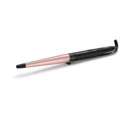 BaByliss Rose Quartz Conical Wand 13-25mm kegelförmiger Lockenstab für Natürliche Locken und Beach Waves, rosa Schwarz, C454E