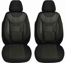 BREMER SITZBEZÜGE Maß Auto Schonbezüge kompatibel mit VW Caddy 4 Fahrer & Beifahrer Set ab 2011-2021 / Auto Sitzbezüge Schonbezug Set Autositzbezüge 2er Pack in Schwarz (910)