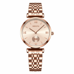 NIBOSI Damen Armbanduhr Uhren Damen Analog Roségold Quarzuhr für Damen stilvoll wasserdicht Edelstahl grün lässig Armbanduhr Mädchen Armband