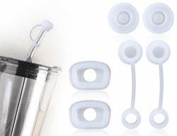 KAPSING 6 Stück Silikon Stopfen Set, Auslaufsicherer Silikonstopfen kompatibel mit Stanley Cup 1.0, wiederverwendbare Becher Zubehör