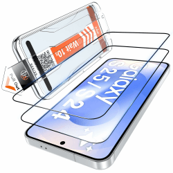LK Schutzfolie für Samsung Galaxy S25/S24 Panzer Schutz Glas, 2 Stück Vollständige Abdeckung Displayfolie, 0 Staub & Blasen Panzerfolie,Kratzfest Folie, HD&Anti-Fingerabdruck für Samsung S25/S24 Glas