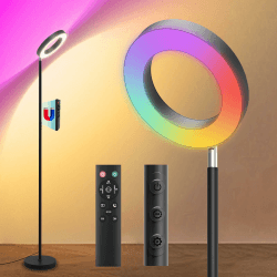 RGB Stehlampe LED Dimmbare，42W Superhelle Farbwechsel Standleuchte Doppelseitig Modern Deckenfluter mit Fernbedienung , 2700K-6500K Touch Stehlampe Leselampe für Wohnzimmer Schlafzimmer Büro Hotel