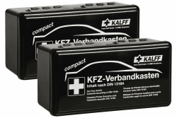Kalff 41620304 Verbandskasten Auto Compact DIN 13164, besonders klein, mit Erste Hilfe Broschüre-2er Set