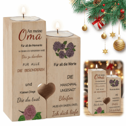 GAROMIA Oma Geschenk Kerzenständer Geschenke für Oma zum Geburtstag Geschenk Oma Kerzenständer für Oma Kerzenständer Weihnachten Geschenke für Oma Kerze Muttertagsgeschenk Erntedanktag