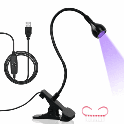ANGNYA UV Lampe für Gelnägel, Schreibtischleuchte Flexible Schwanenhals-Led Lampe Nägel, Mini Tragbare Nagellampe mit Sicherungsclip
