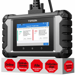 TOPDON OBD2 Diagnosegerät Auto ArtiDiag EU-A für Mercedes-Benz/BMW/V.A.G, ECU Online Codierung, Bidirektionale Steuerung, Alle Resets, Vollsystem Scan, Lebenslange Kostenlose Updates