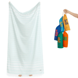 Luum® Strandtuch groß 100x200 Hamamtuch Saunahandtuch Badetuch Handtuch Yogatuch Duschtuch Strandhandtuch Saunatuch Reisehandtuch Turkish Towels, Damen Herren, 100% Baumwolle, Mint Single [95x200] 15 - Mint