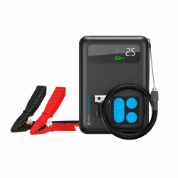 XLayer Multifunktionale Notstarthilfe-Powerbank Off-Road 12.000mAh mit Kompressor, PD 100W, Notstarthilfefunktion (Jump Starter), Kompatibel für alle Kfz bis 6.0l Benzin und 3.5l Diesel