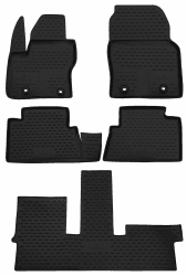 Walser XTR Gummi Fussmatten Auto kompatibel mit Ford Grand C-Max, 7-Sitzer 2010-2019, 100% passgenaue Auto Fußmatten, robuste Universal Fußmatte Auto, Gummimatten Auto, Auto Fussmatten Gummi