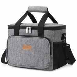 Lifewit Kühltasche Wählbare Kapazität: 8,5L/15L/24L, Isolierte Lunchtasche, Tragbare Cooler Bag, Thermotasche für Essen, doppellagig für Arbeit, Schule, Strand, Picknick, Reise, 15L Grau