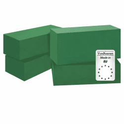 VonBueren 4X Steckschaum nass | Steckschwamm für Blumen | ca. 23 x 11 x 7,5 cm je Blumensteckschaum | Steckmasse zum Basteln | Steckmoos | für Kunstblumen und Frischblumen | Made in EU