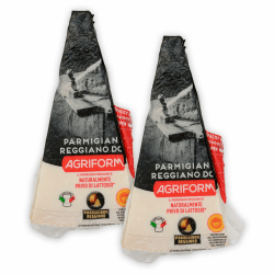 Food-United PARMIGIANO REGGIANO DOP Parmesan Italienischer-formaggio-italiano-Hartkäse 2x 0,2 KG original am Stück über 18 Monate gereift zum Reiben würzig aromatisch