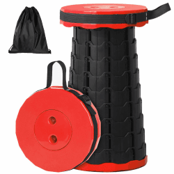 GeeRic Tragbarer Klapphocker, Teleskophocker,Tragbarer hocker,ragbarer Klapphocker Höhenverstellbar, Campinghocker oder Angelhocker, Kinderhocker