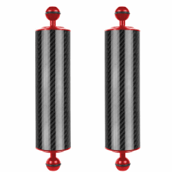 FEICHAO 2PCS D60mm 10/12 Zoll Auftrieb 447g / 550g Unterwassertauchfotografie Kohlefaserlampenarm Handheld 1 Zoll Doppelkugelkopf Verbesserte Version (10inch Red)