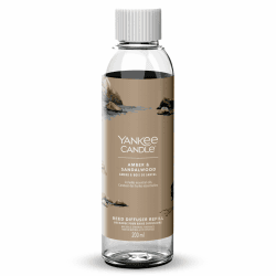 Yankee Candle Signature Nachfüllung für Diffusor mit Rattanstäbchen | Amber & Sandalwood | 200ml | bis zu 20 Wochen Duft | Perfekte Geschenke für Frauen