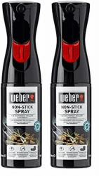 Weber Non-Stick Spray 200ml, Antifhaftspray für Grillrost, Nebelspray mit großem Sprühbereich, 100% auf natürlichen Inhaltsstoffen, zum Einfetten des Grillrostes (17685) (Packung mit 2)