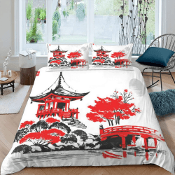 NYSMGS Tokyo, Japan Bettwäsche 135x200 3D Motiv Aquarell Bettbezug Mit Reißverschluss Sommer Weiche Mikrofaser Bettwäsche-Set Bettbezüge Mit 2 Kissenbezug 80x80 cm Für Kinder Junge Mädchen Color27 135x200＋80ｘ80cm x 2