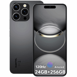 OUKITEL P1 Handy Ohne Vertrag - 24GB+256GB Smartphone Ohne Vertrag Android 14, 6.7 Zoll AMOLED Display Simlockfreie Handys 5150mAh, 50MP+32MP Kamera,GPS,NFC,Schwarz