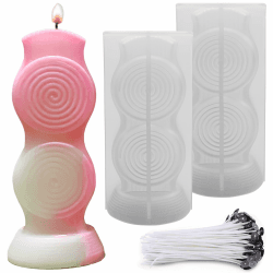 Kerzenherstellung Formen,Kerzen-gießform Rund,Große Silikonformen Für Kerzen,Silikonform Kerze,Stumpenkerzen Formen Silikon,Stumpenkerzen Formen 2 Stück (B)