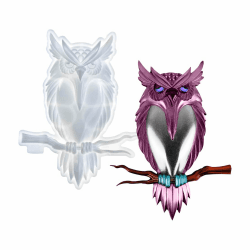 DeryArcle Epoxidharz Formen Eule, Gießform Wanddekoration Silikonform Harzform Anhänger Tiere 3D Owl Resin Mold für DIY Wandbehang Tür Schreibtisch Schränke Dekoration (Typ A)