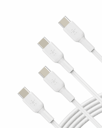 Belkin USB-C-auf-USB-C-Ladekabel, USB C Kabel, Schnellladekabel für iPhone 16, iPhone 15, Samsung Galaxy S24, S24+, S24 Ultra, Note, Google Pixel, iPad Pro/Mini, Nintendo Switch, 1 m, 2er-Pack – Weiß
