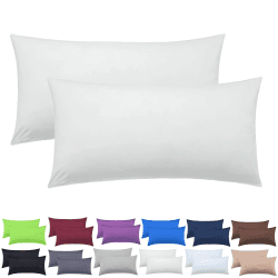 NatureMark 2er Pack Jersey Kissenbezug Kissenhülle Kissenbezüge Seitenschläferkissen Nackenkissen viele Größen und Farben ÖKO-TEX (40 x 80 cm, Natur/Creme)
