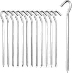 Zeltheringe, 【14/26Packung】 Heavy-Duty 18cm Zelt Heringe Metall Zelthaken Aluminium Heringe Erdnägel für Harte Böden, ideal für Garten, Camping, Angeln und Zelten (14, Silber)