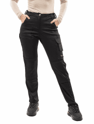 strongAnt Damen Arbeitshose komplett Stretch für Frauen Bundhose mit Kniepolstertaschen Schwarz Grau Weiß Pink 36 Schwarz / Strong Cotton Stretch
