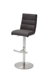 Robas Lund Barhocker Anthrazit Leder drehbar 360°, Barstuhl höhenverstellbar, Giulia B