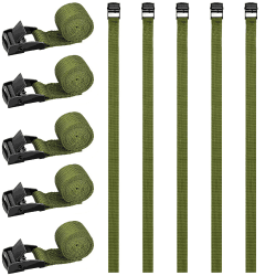 RIO Direct 10 Stück Spanngurt kurz 50cm, Befestigungsriemen, Spanngurte Fahrradträger, Kleine Spanngurte/grüne Zurrgurte mit klemmschloss für Fahrrad, Sackkarre, Motorrad, Gepäck