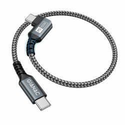 GIANAC 100W USB C auf USB C Kabel Kurz 0.3M,90 Grad Schnellladekabel USB C PD 5A USB Typ C Ladekabel mit E-Mark Chip für iPhone 15 LadekabelMacbook Pro;MacBook Air;iPad Pro;Samsung Galaxy;Huawei