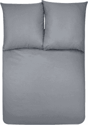 Amazon Basics 3 Piece Mikrofaser-Bettwäsche-Set, Dunkelgrau, Einfarbig, 200 cm x 200 cm / 80 cm x 80 cm x 2