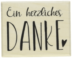 Rayher 29169000 Stempel Ein herzliches Danke, 4 x 5 cm, Natur