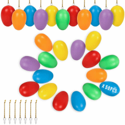 Ostereier Plastik, Ostereier zum Aufhängen, Plastik Eier Ostern, Ostereier Dekorieren, Eier Ostern Deko, Ostereier Kunststoff, Osterstrauchdeko, Größe: 6x4cm (50 Stück