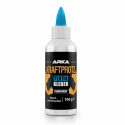 Textilkleber - Stoffkleber auf wasserbasis - waschmaschinenfest & bügelbeständig - trocknet transparent - KRAFTPROTZ - 100 ml / 106 g - Ideal für die unterschiedlichsten Textilien
